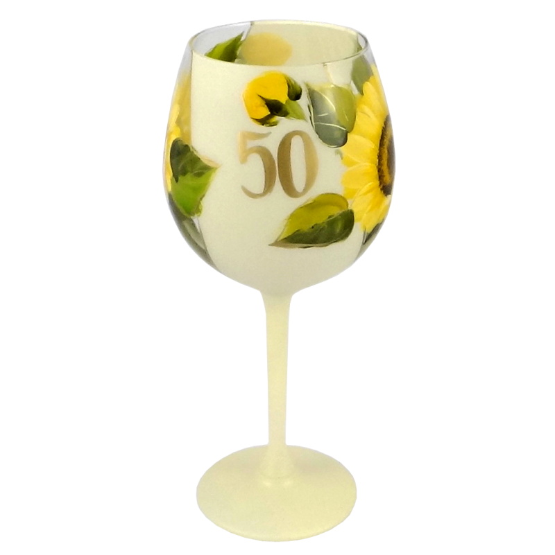 Výroční sklenice na víno 50 slunečnice