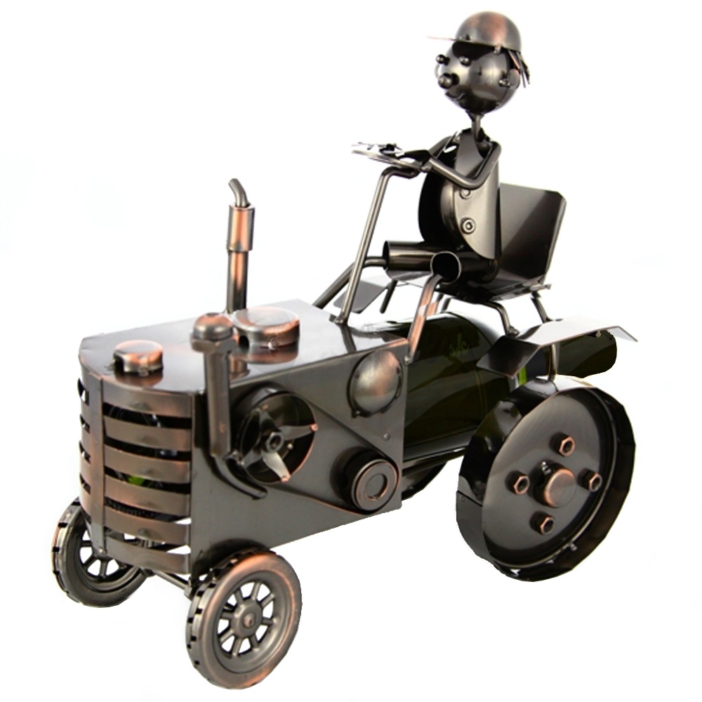 Stojan na víno láhev traktor traktorista 30cm