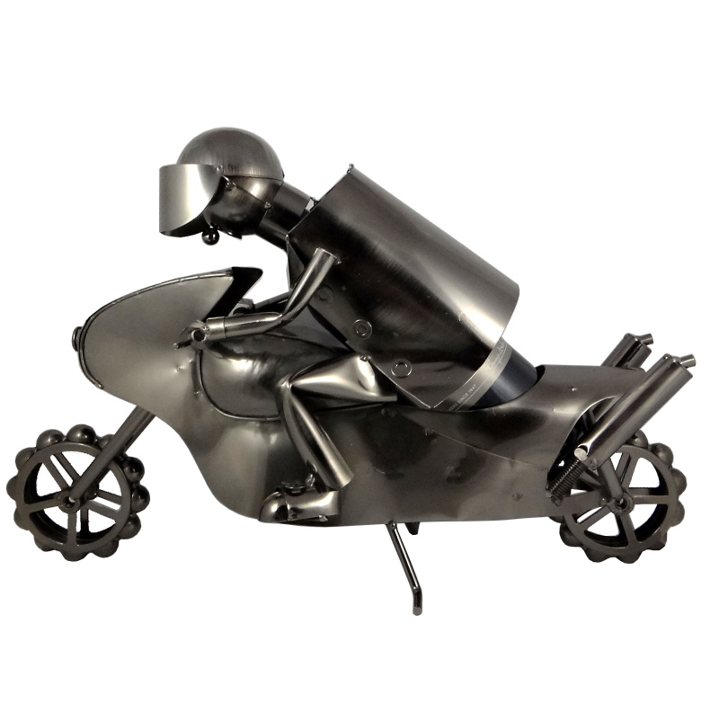 Stojan na víno láhev silniční motorka, motorkář 47cm